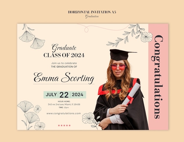 graduation invitation templates free photoshop