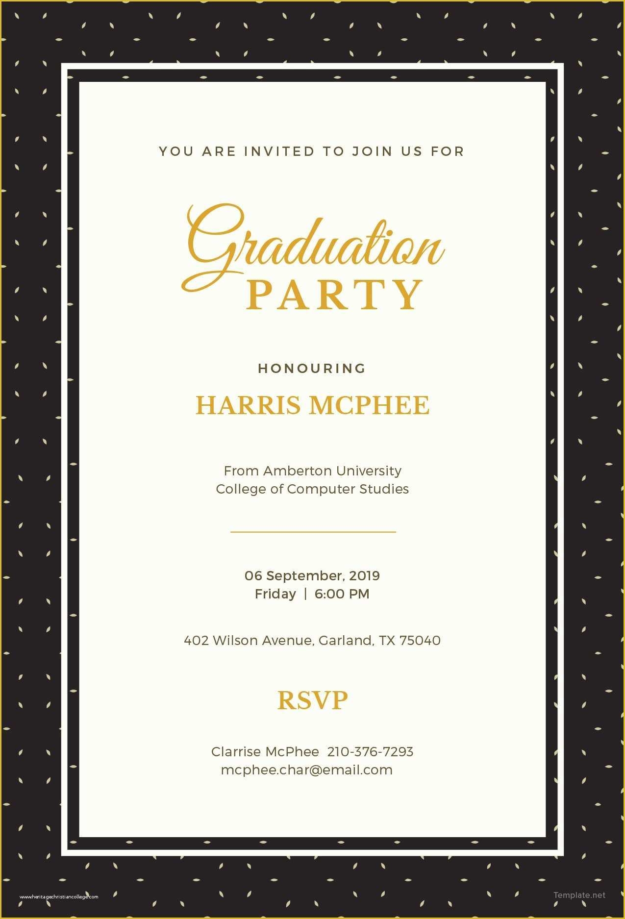 Free Photoshop Invitation Templates Of Free Graduation Invitation
