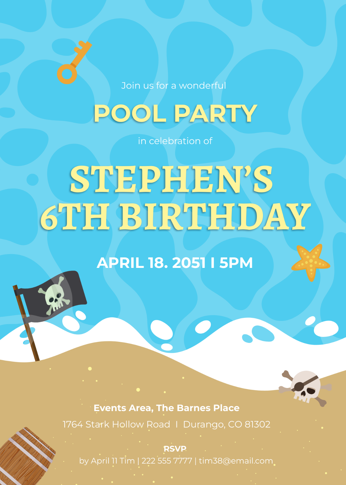 hawaiian pool party invitation template