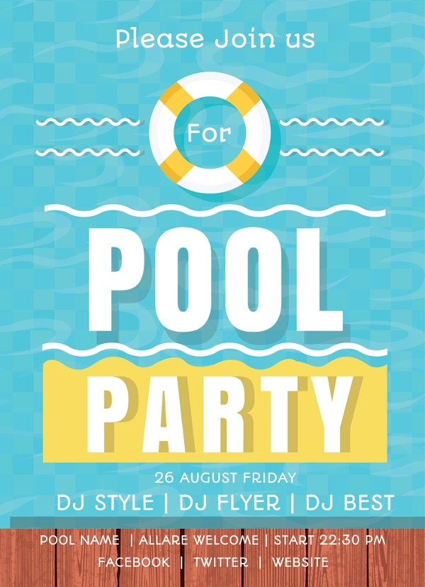 Free Pool Party Invitation Templates Word