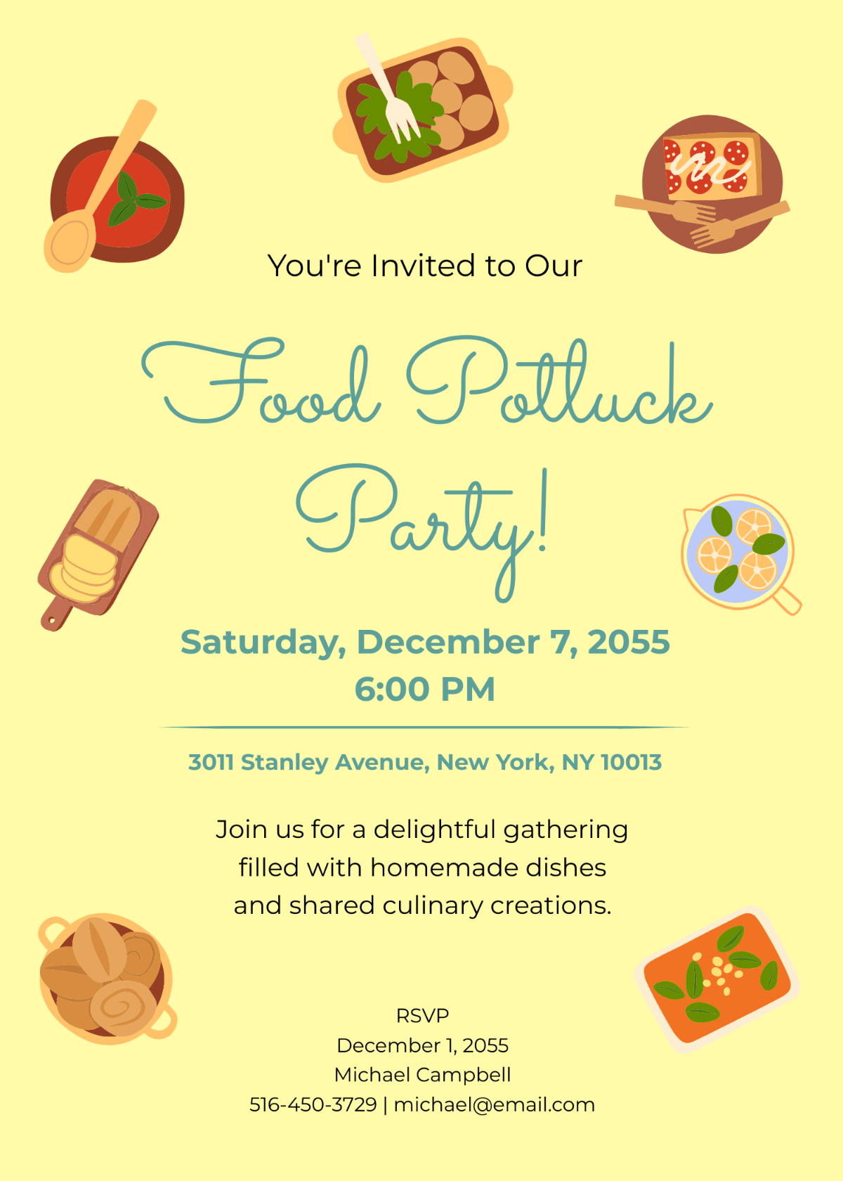 holiday potluck invitation template free