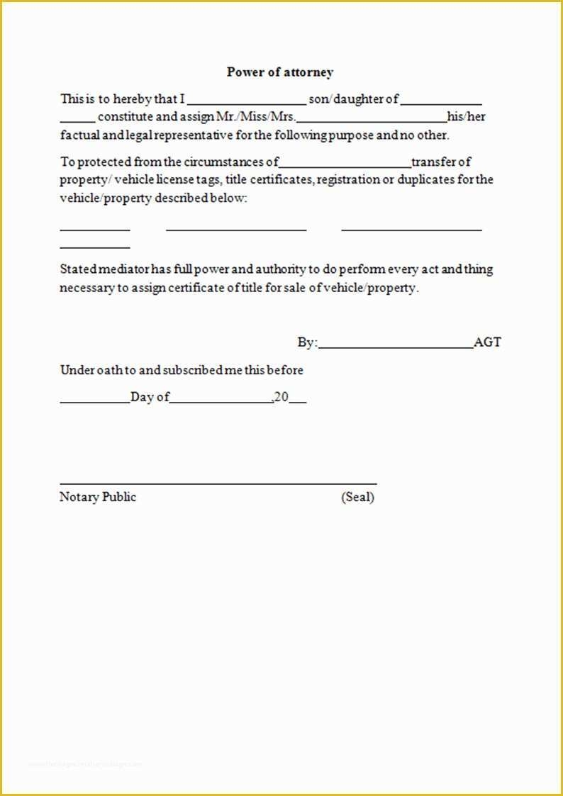 Free Power Of Attorney Template Of Free Printable Power Attorney