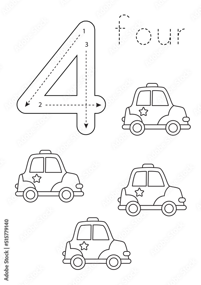 Free Preschool Number 4 Worksheet Download Free Preschool Number 4