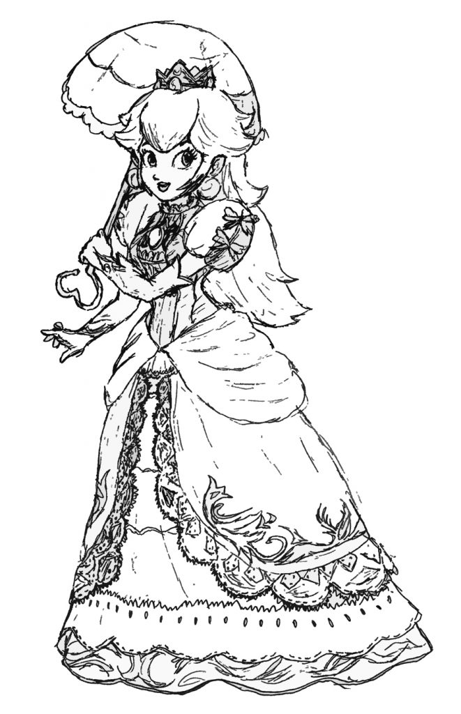 free princess peach coloring pages