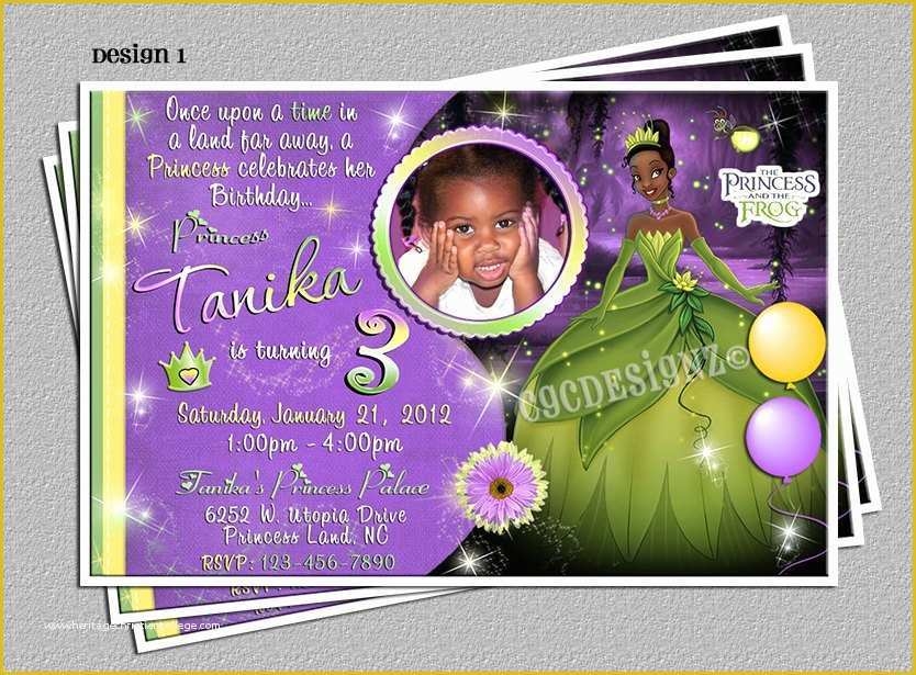 princess and the frog invitation template