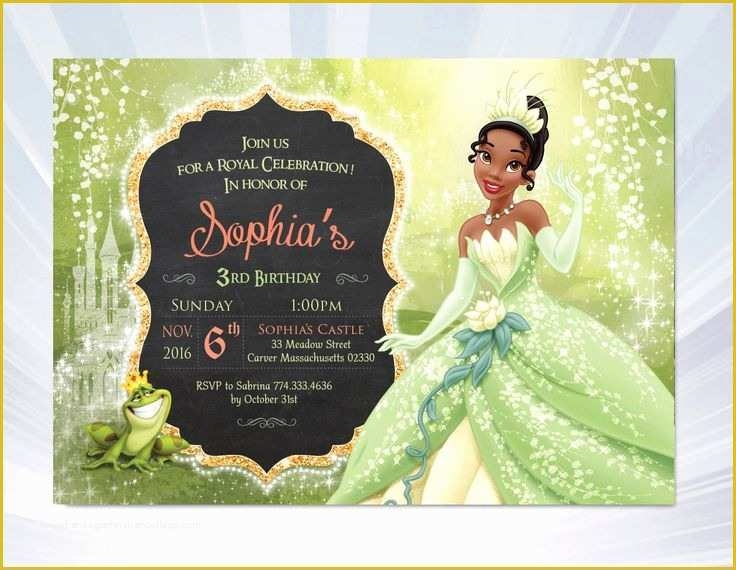 princess and the frog invitation template free