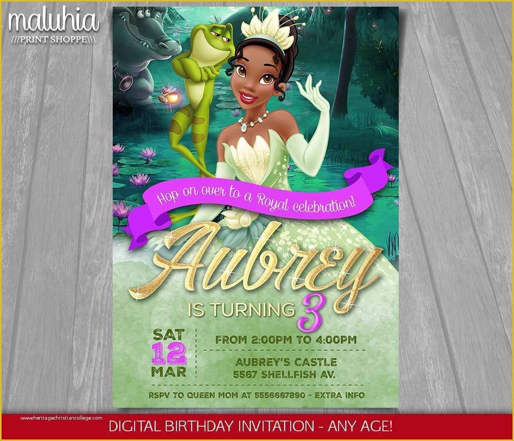 Free Princess Tiana Invitation Template Of Princess And The Frog 