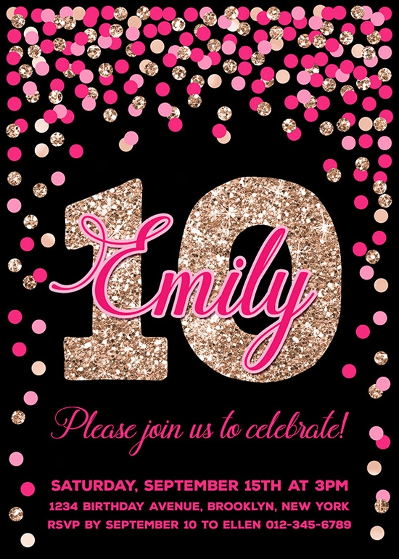 10th birthday invitation templates