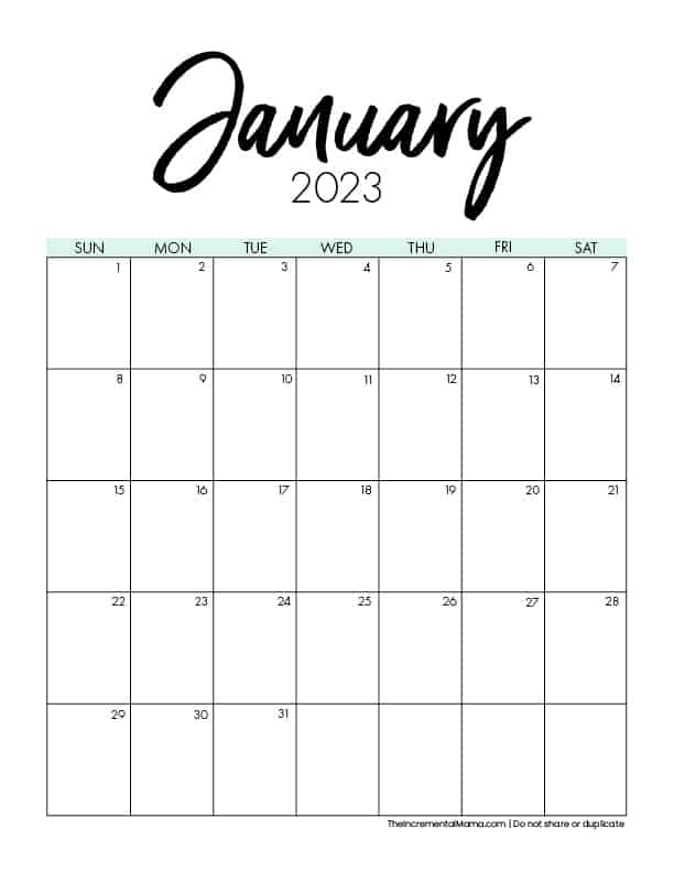 Free Printable 2023 Calendar Printable PDF Template