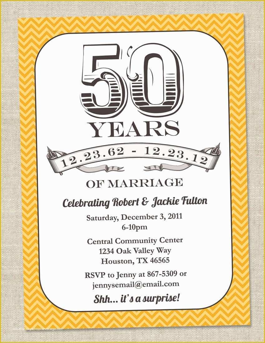 Free Printable 50th Wedding Anniversary Invitation Templates Of 