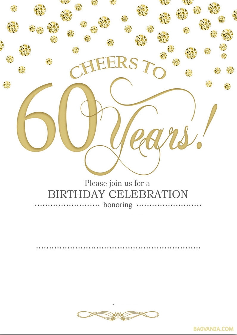 FREE Printable 60th Birthday Invitation Templates FREE Invitation
