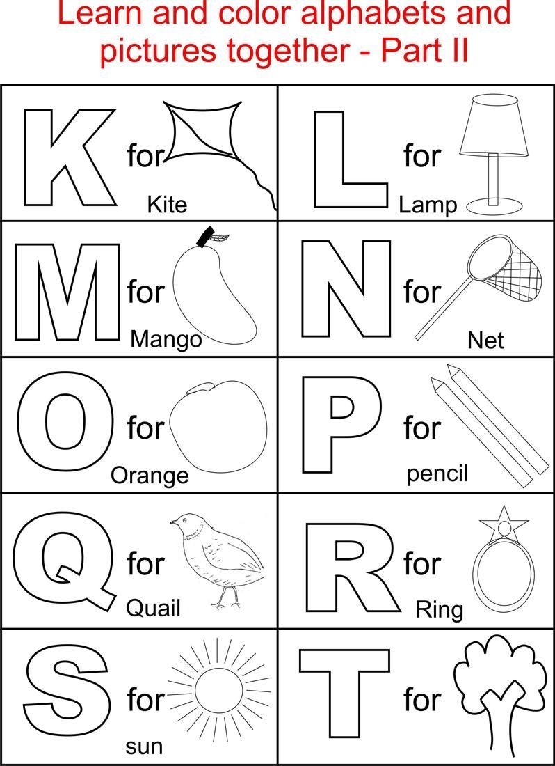 alphabet coloring pages free printable