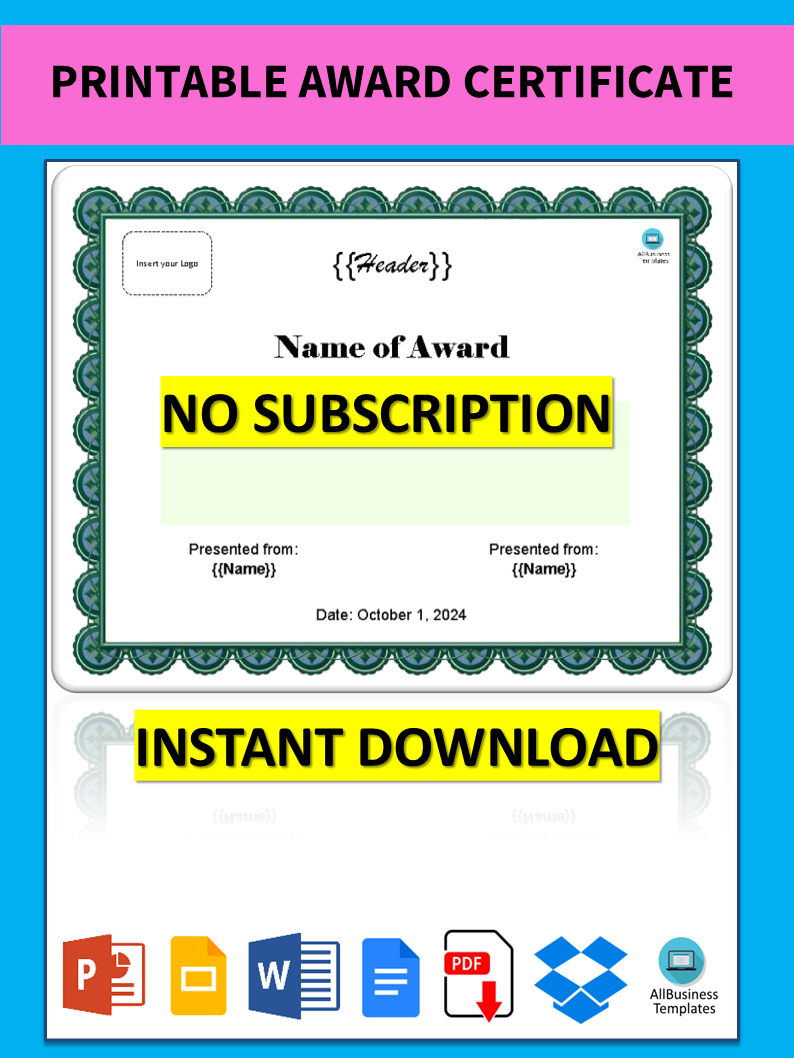 free certificate templates printable