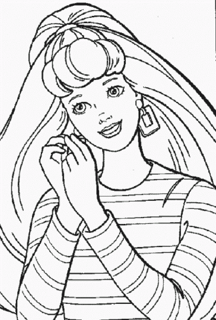 barbie free coloring pages