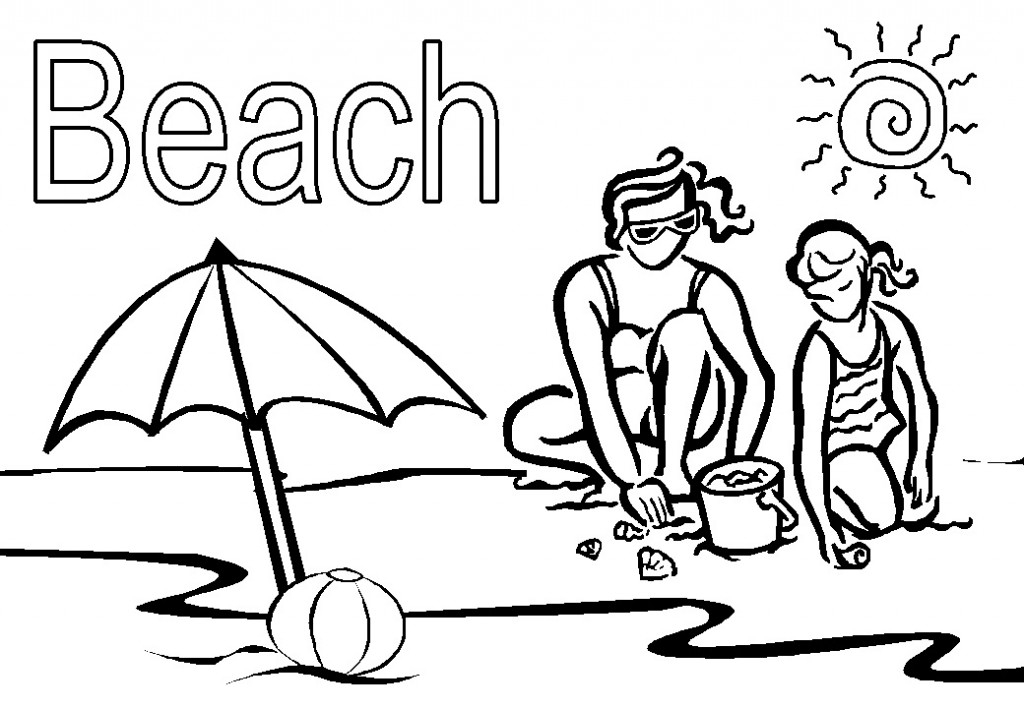 beach free coloring pages