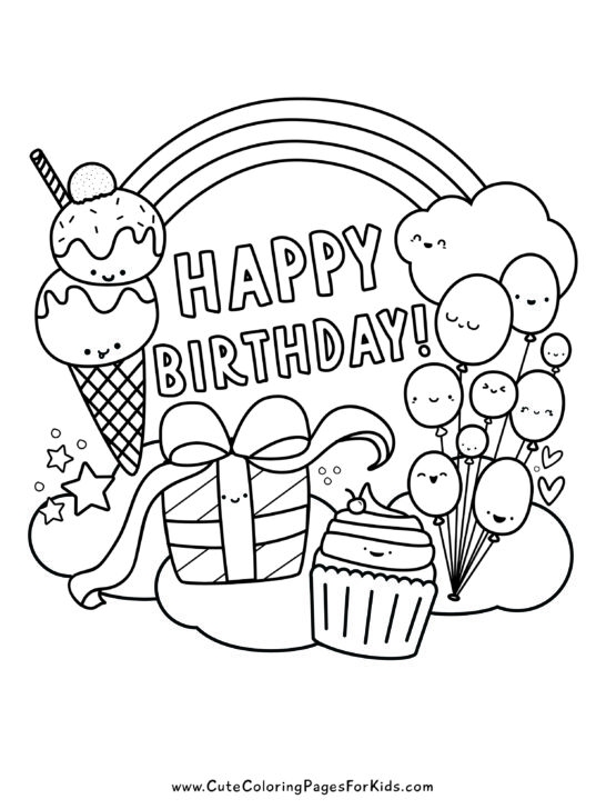 Free Printable Birthday Balloon Coloring Pages Infoupdate