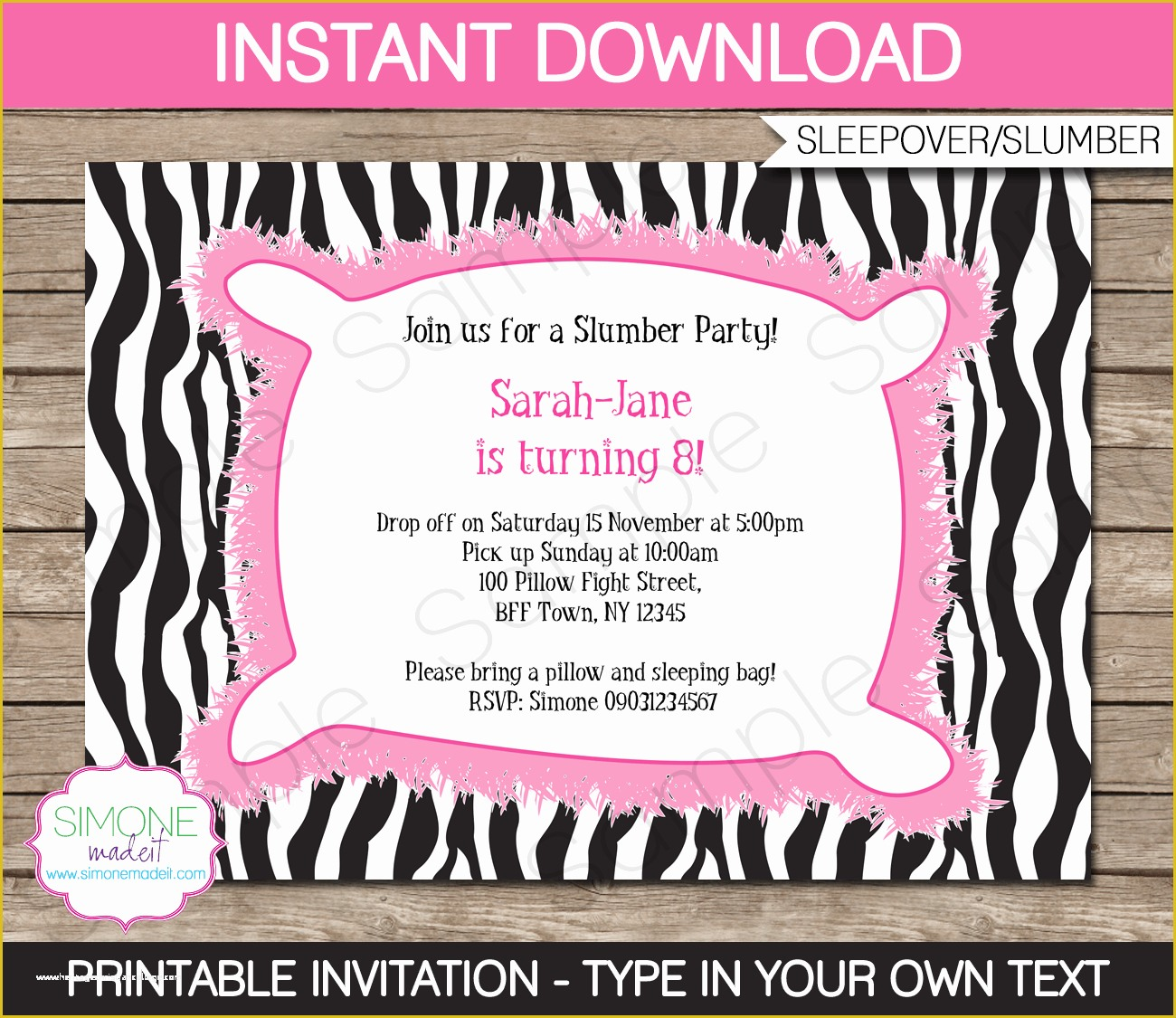 sleepover party invitation templates free