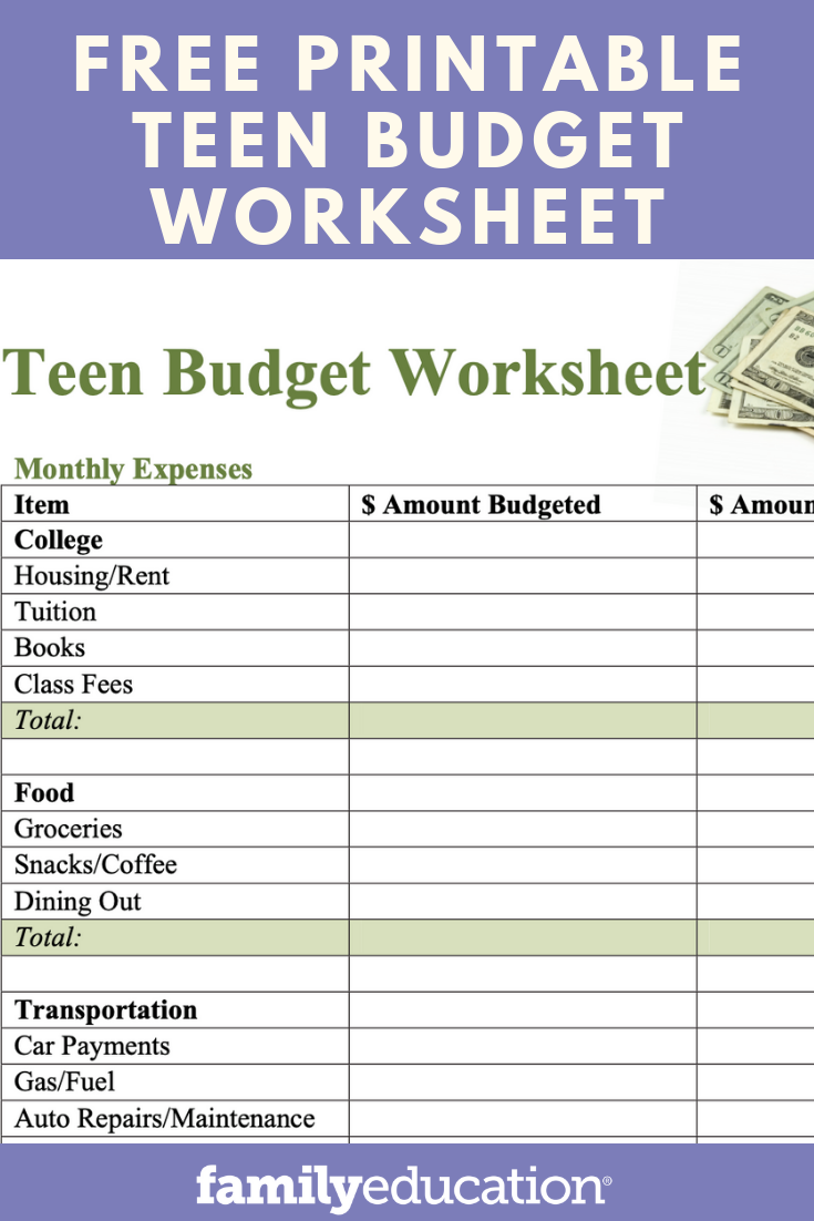 printable budgeting worksheets