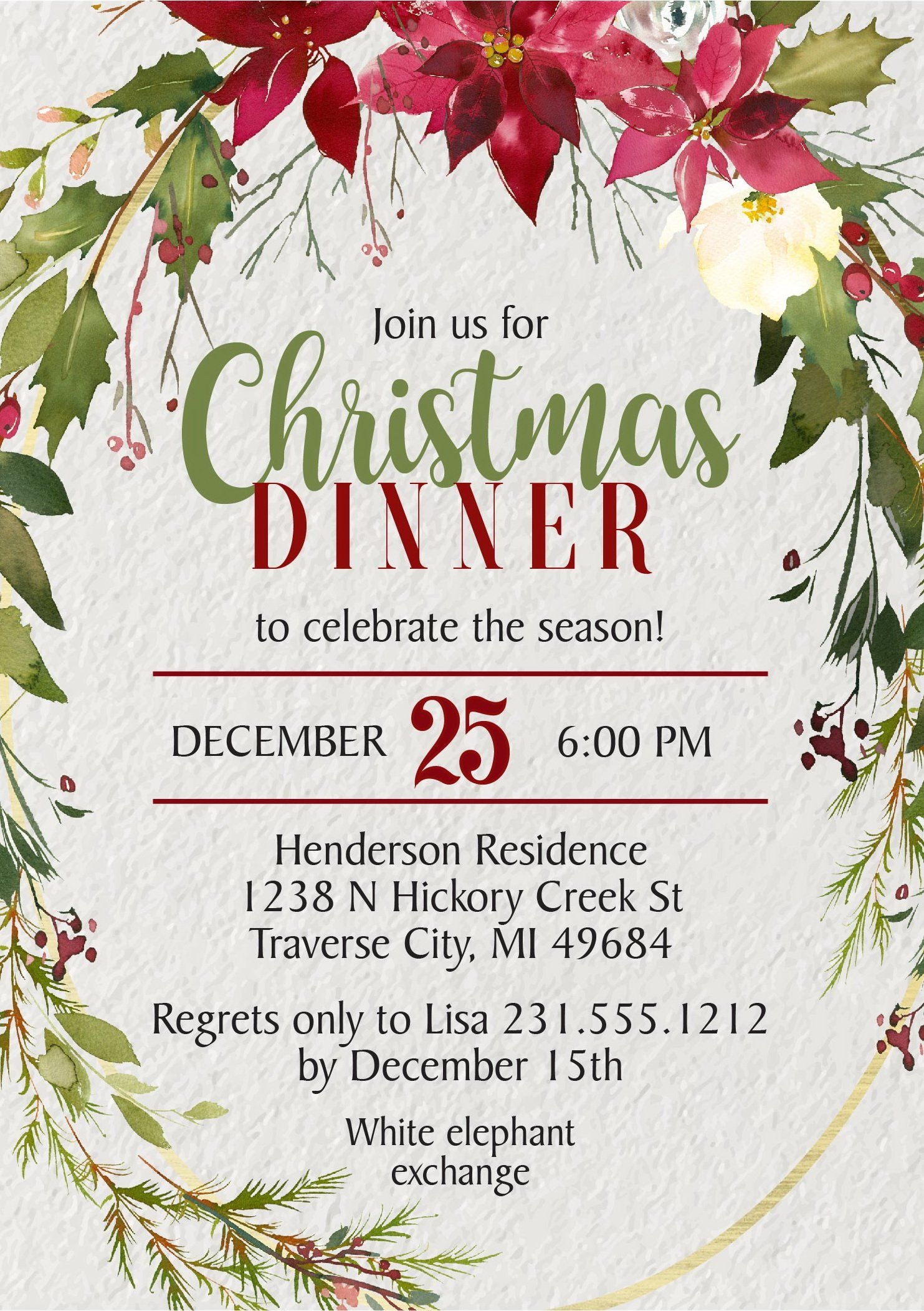 printable christmas card invitations