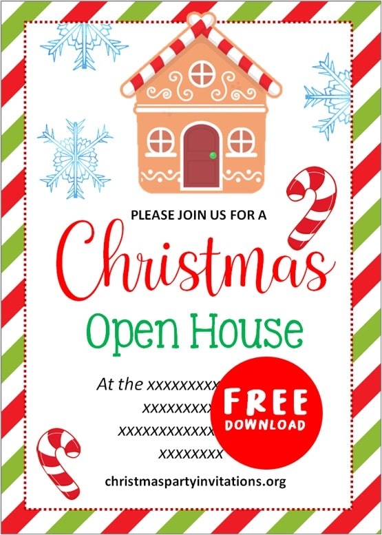 christmas open house invitations templates