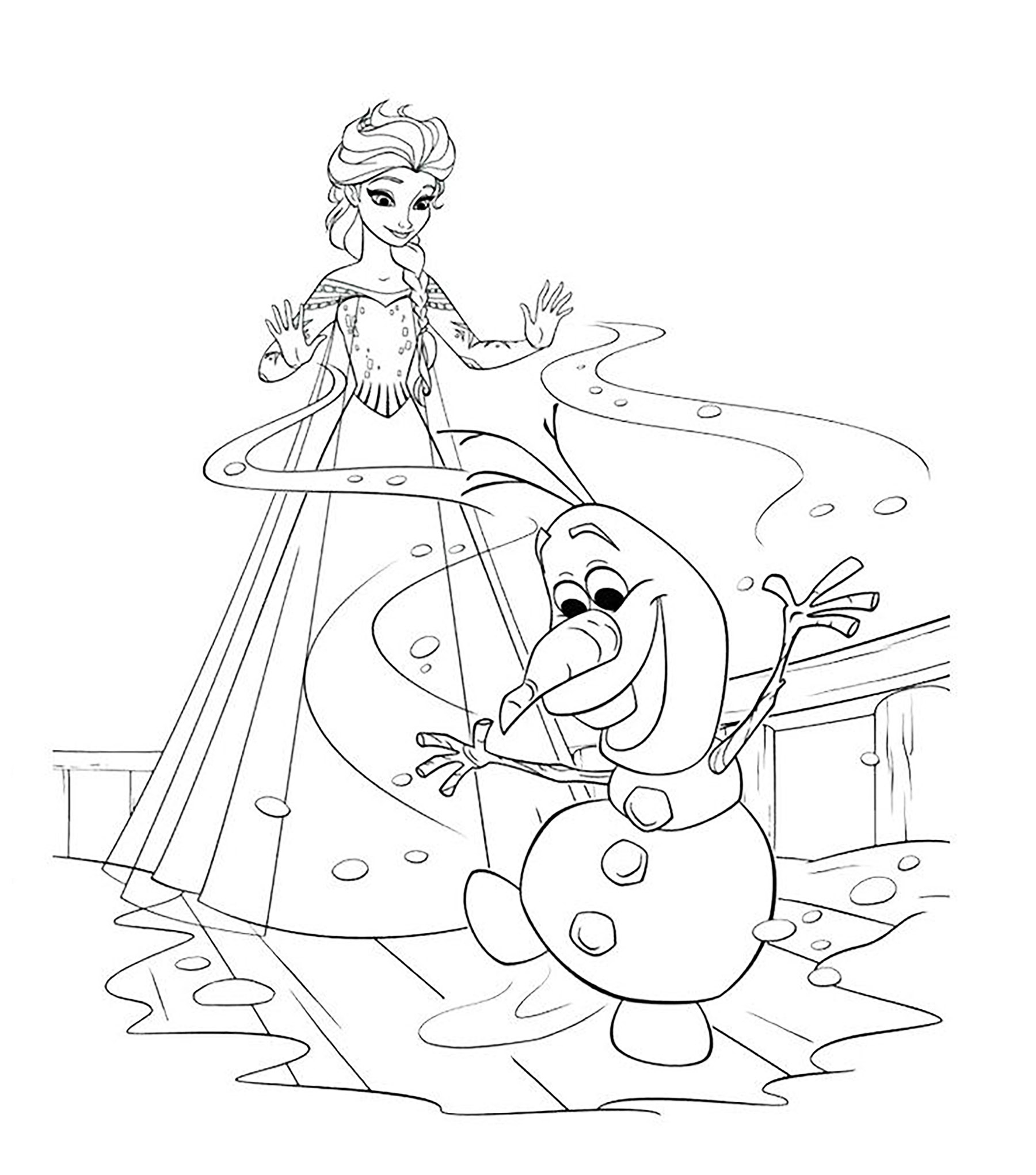 frozen coloring pages to print free