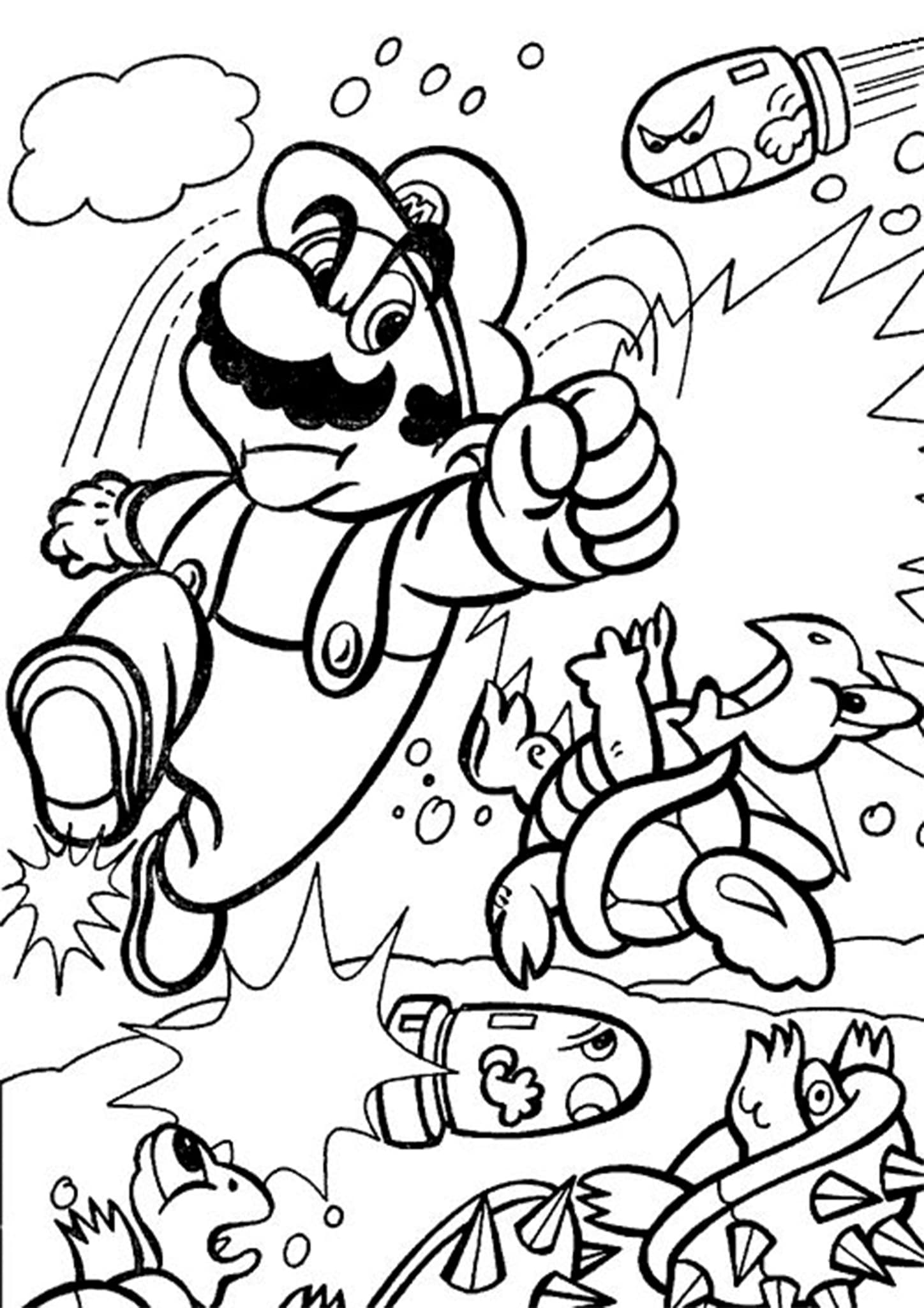 Mario Color Pages Printable