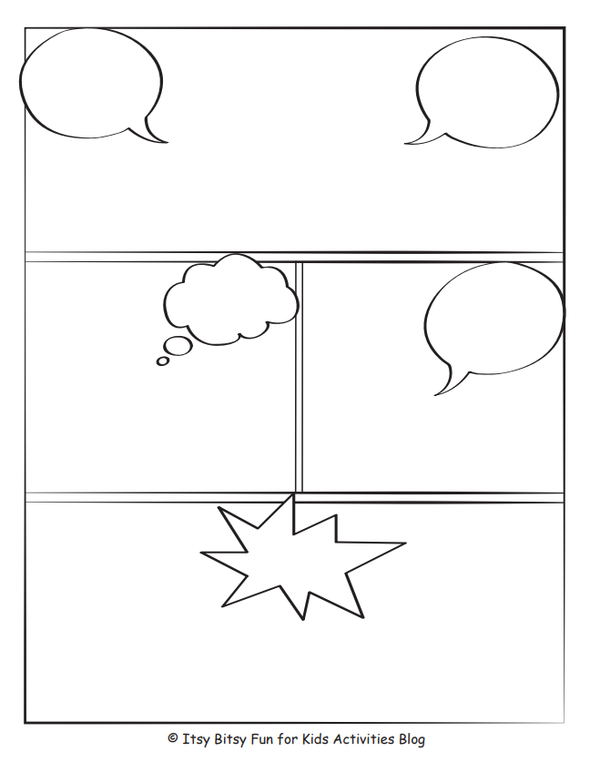free printable comic book templates