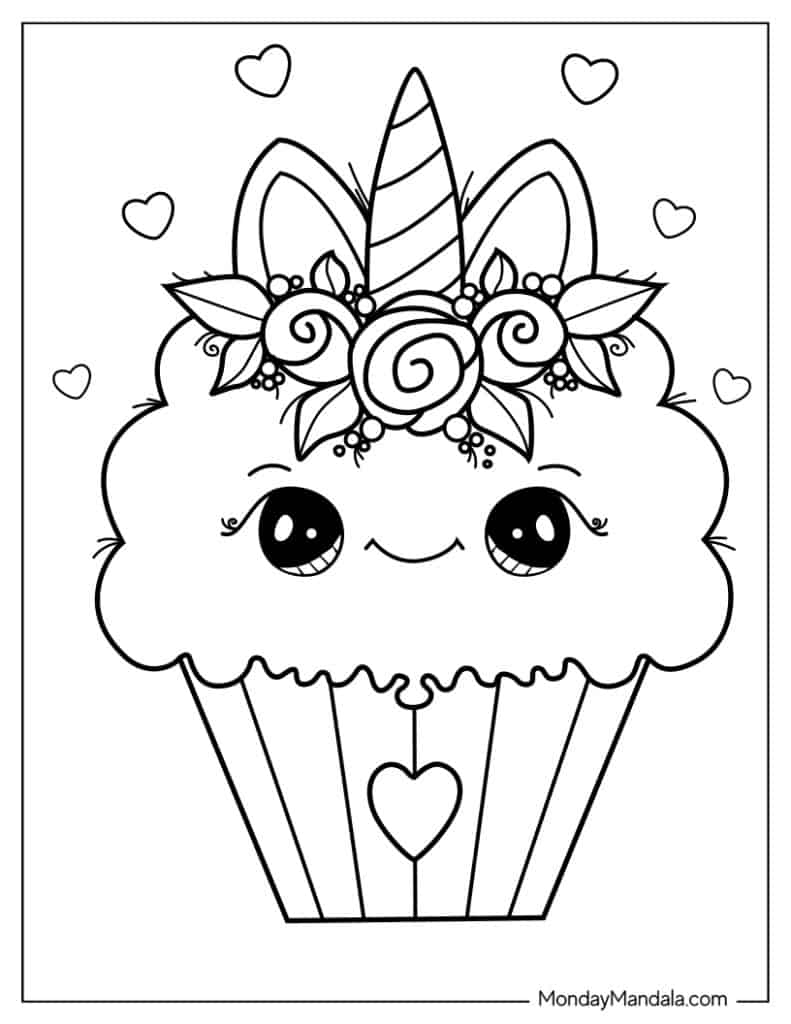free cupcake coloring pages