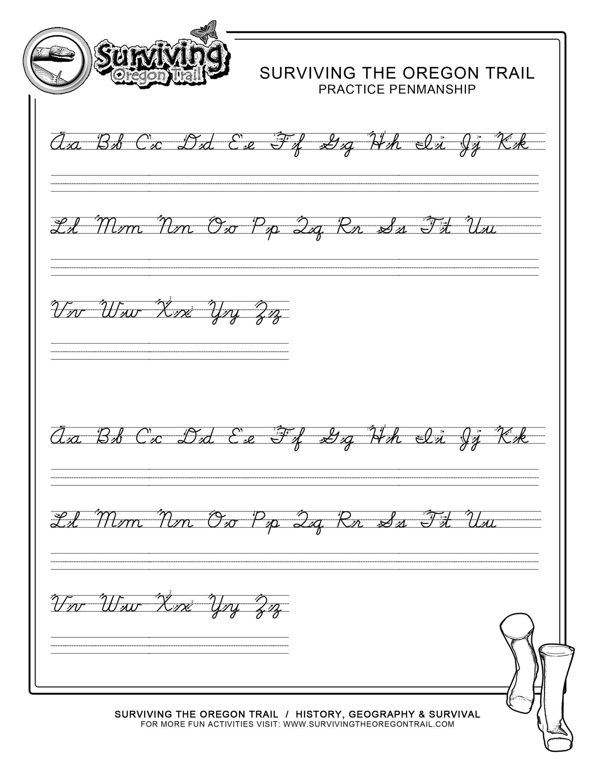 cursive writing worksheets free printable