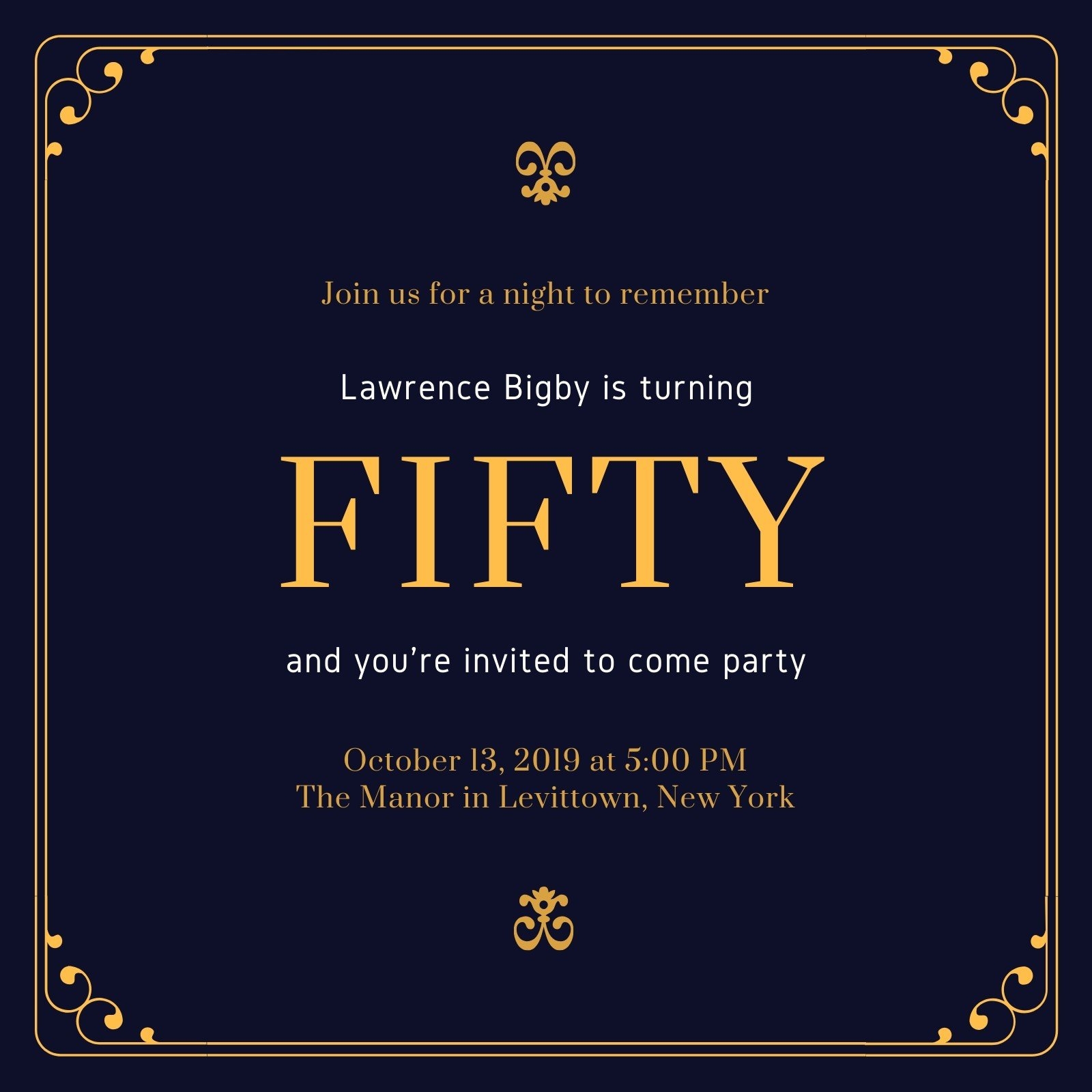 Free Printable Custom 50th Birthday Invitation Templates Canva