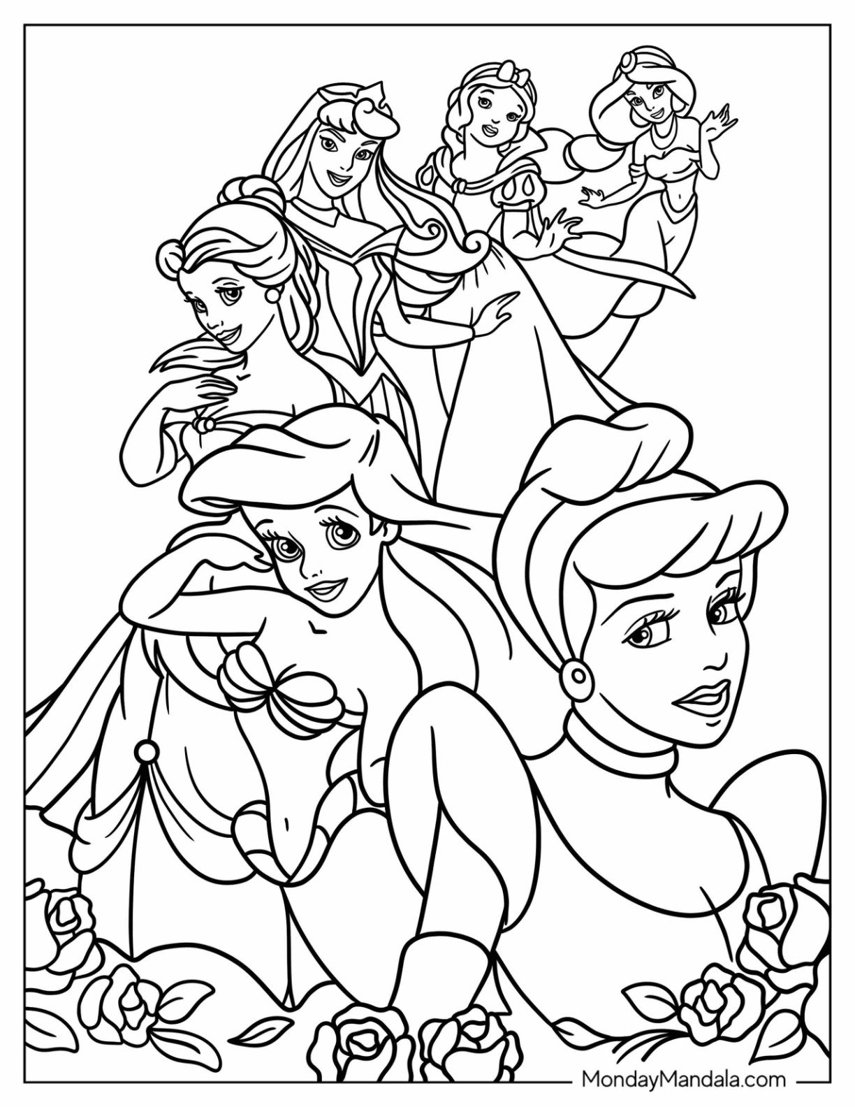 disney princesses coloring pages free