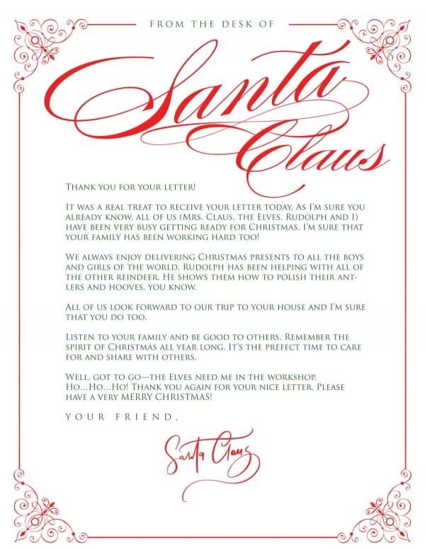 letter from santa template free printable