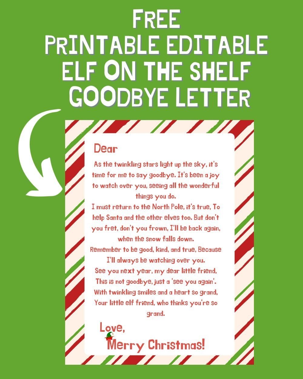 free printable elf on the shelf letter template