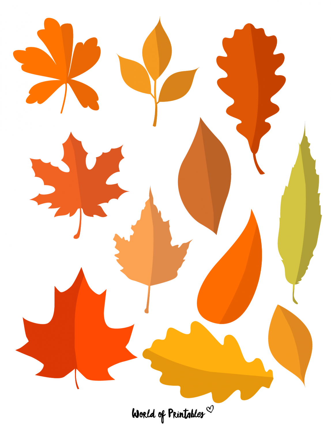 free printable fall leaves template