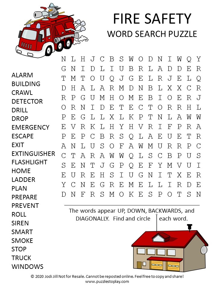 fire safety worksheets