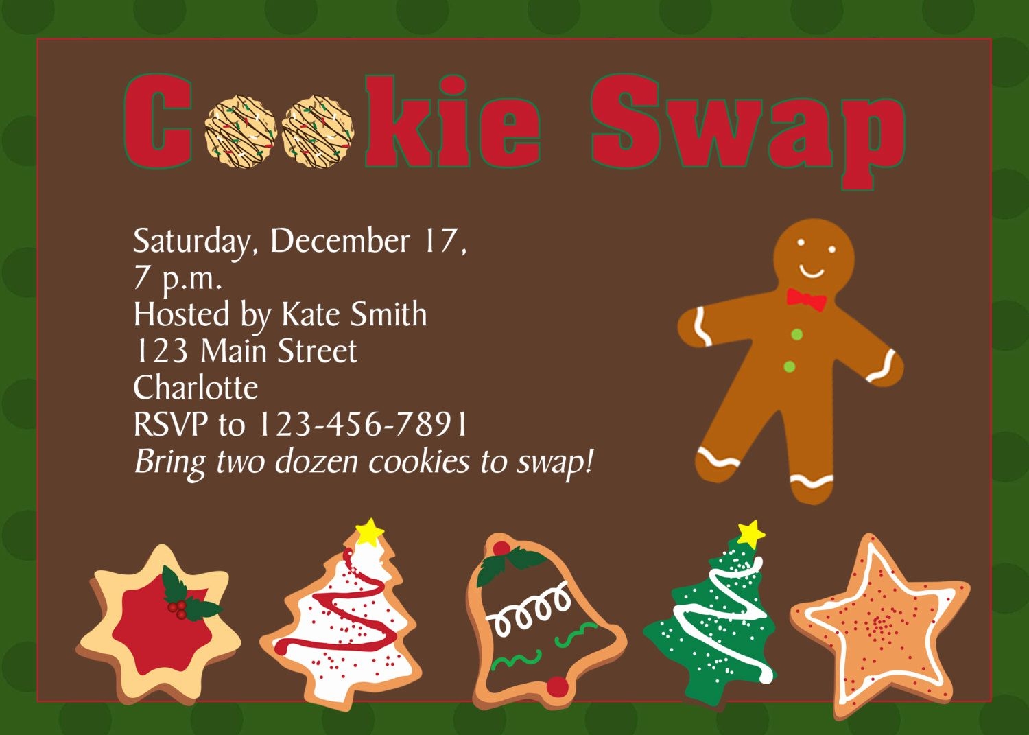 free printable free cookie exchange invitation templates