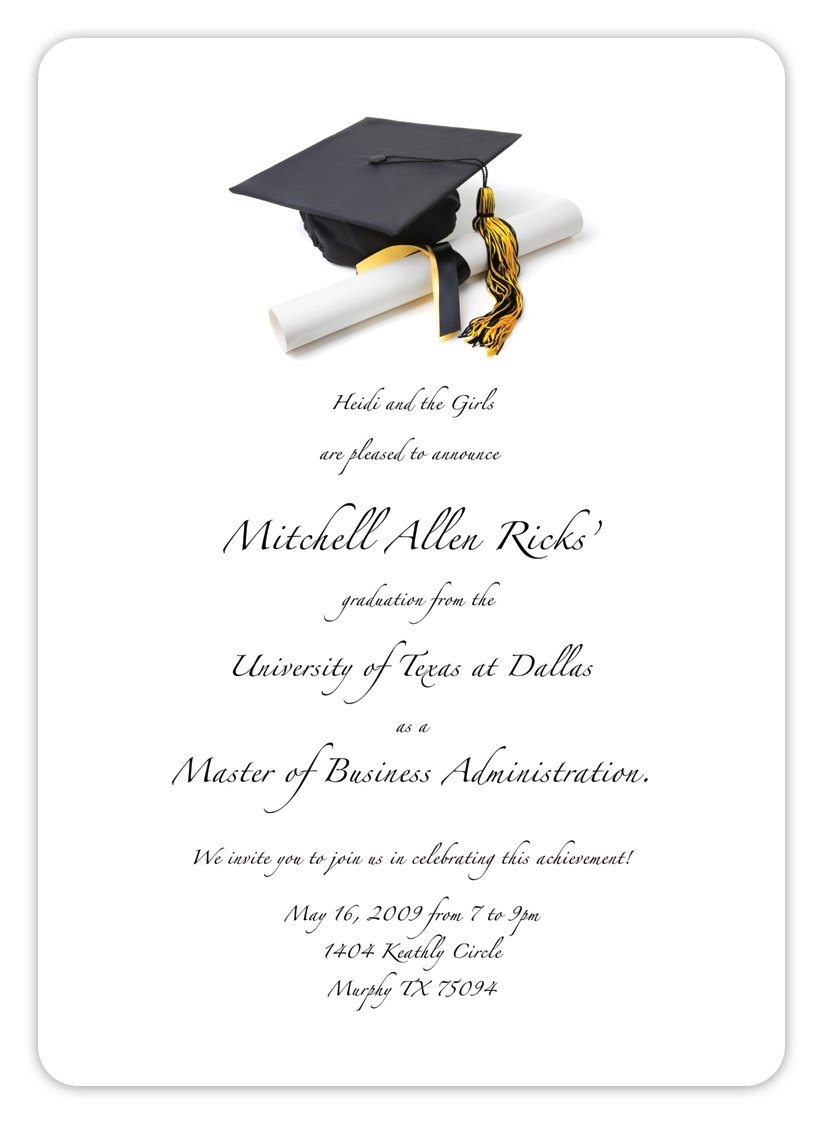 graduation invitation wording templates
