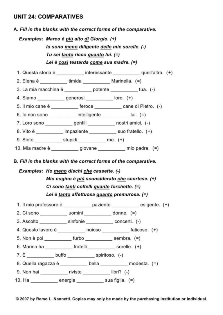 grammar worksheets for high school