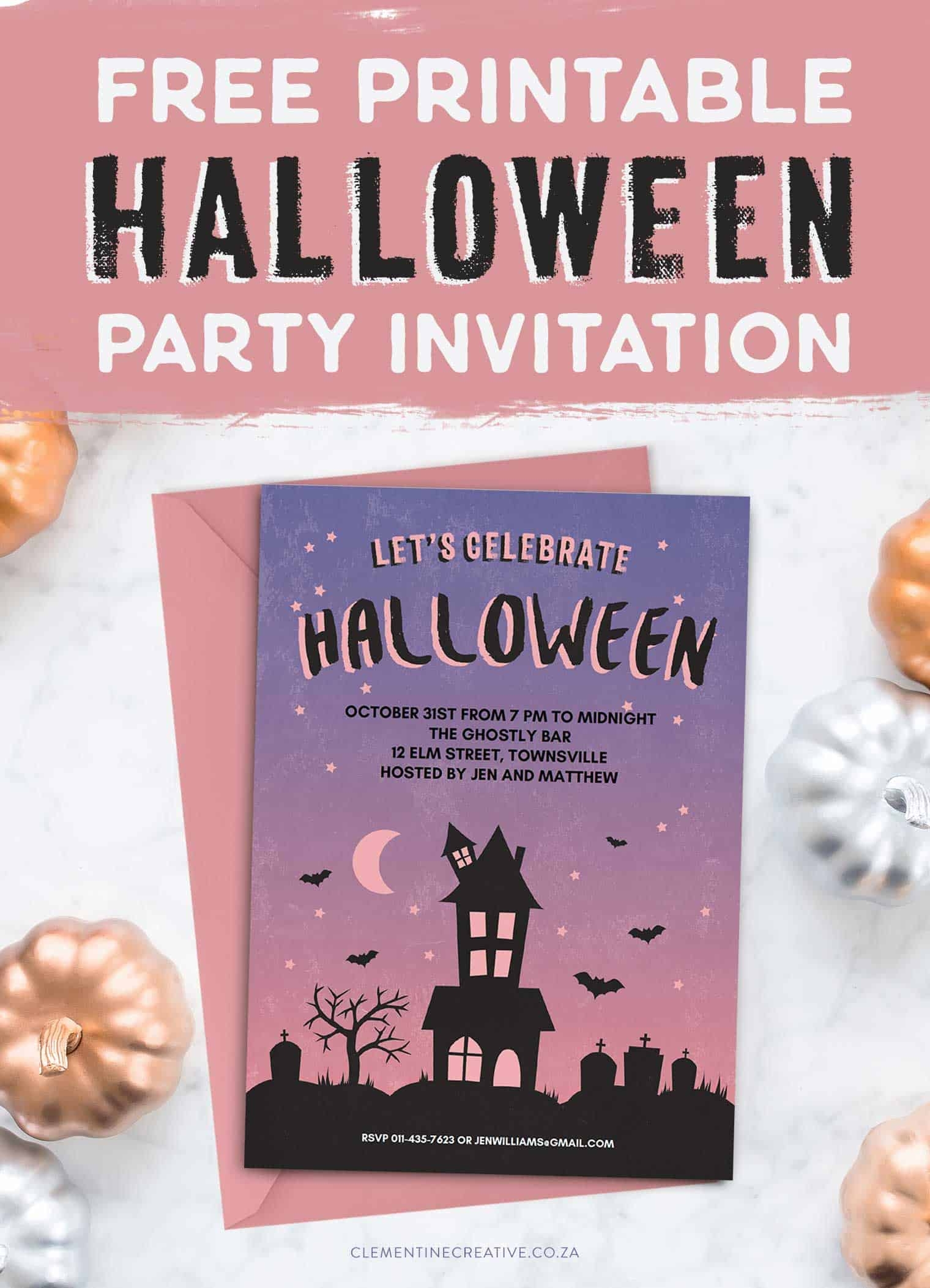 free printable halloween templates invitations
