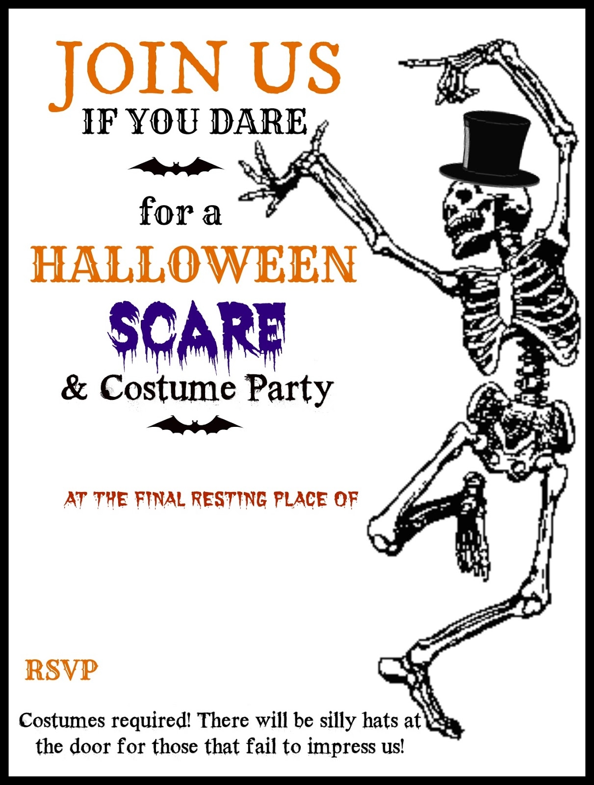 Free Printable Halloween Templates Invitations