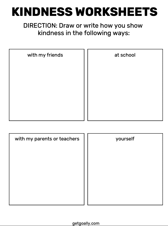 kindness worksheets