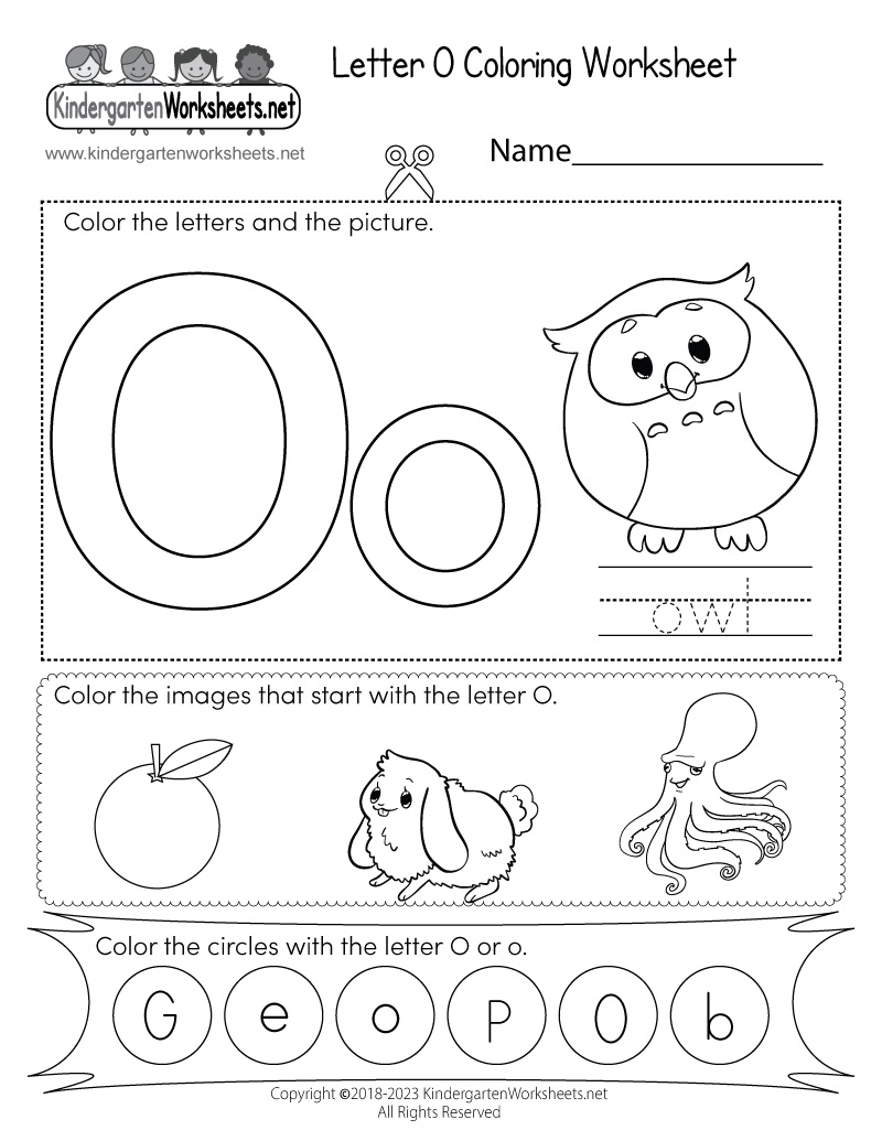 kindergarten coloring worksheet