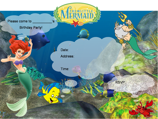 little mermaid invitations templates free
