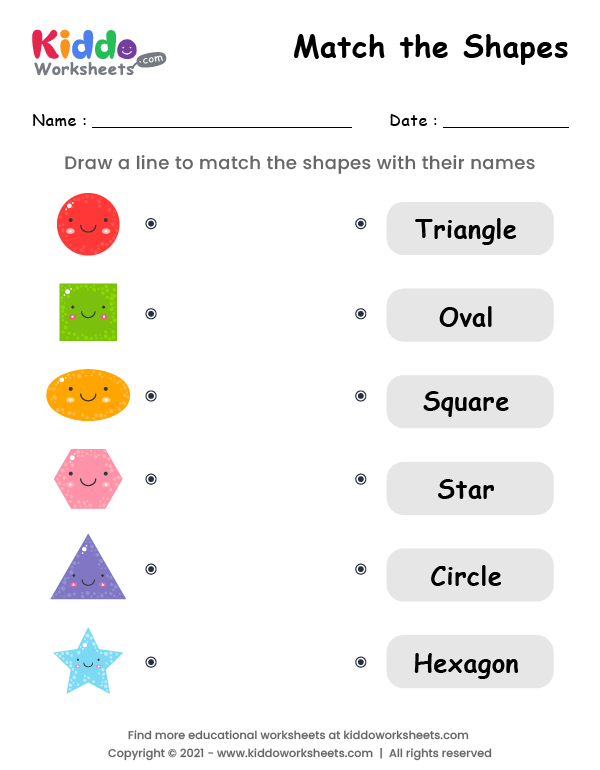 Free Printable Match The Shapes Worksheet Kiddoworksheets 