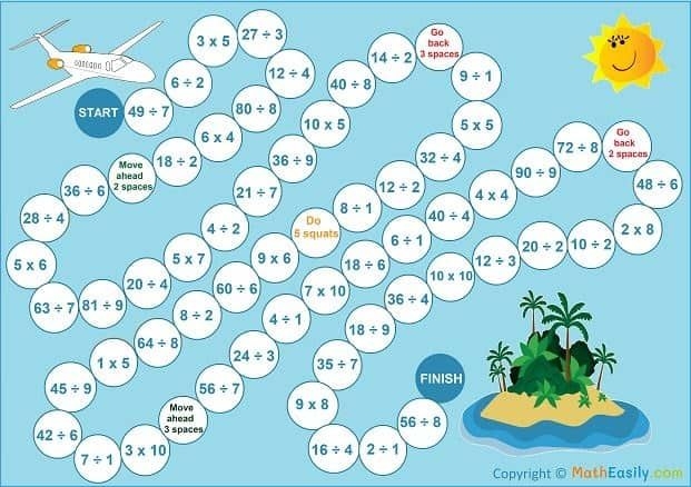math board games for kids printable