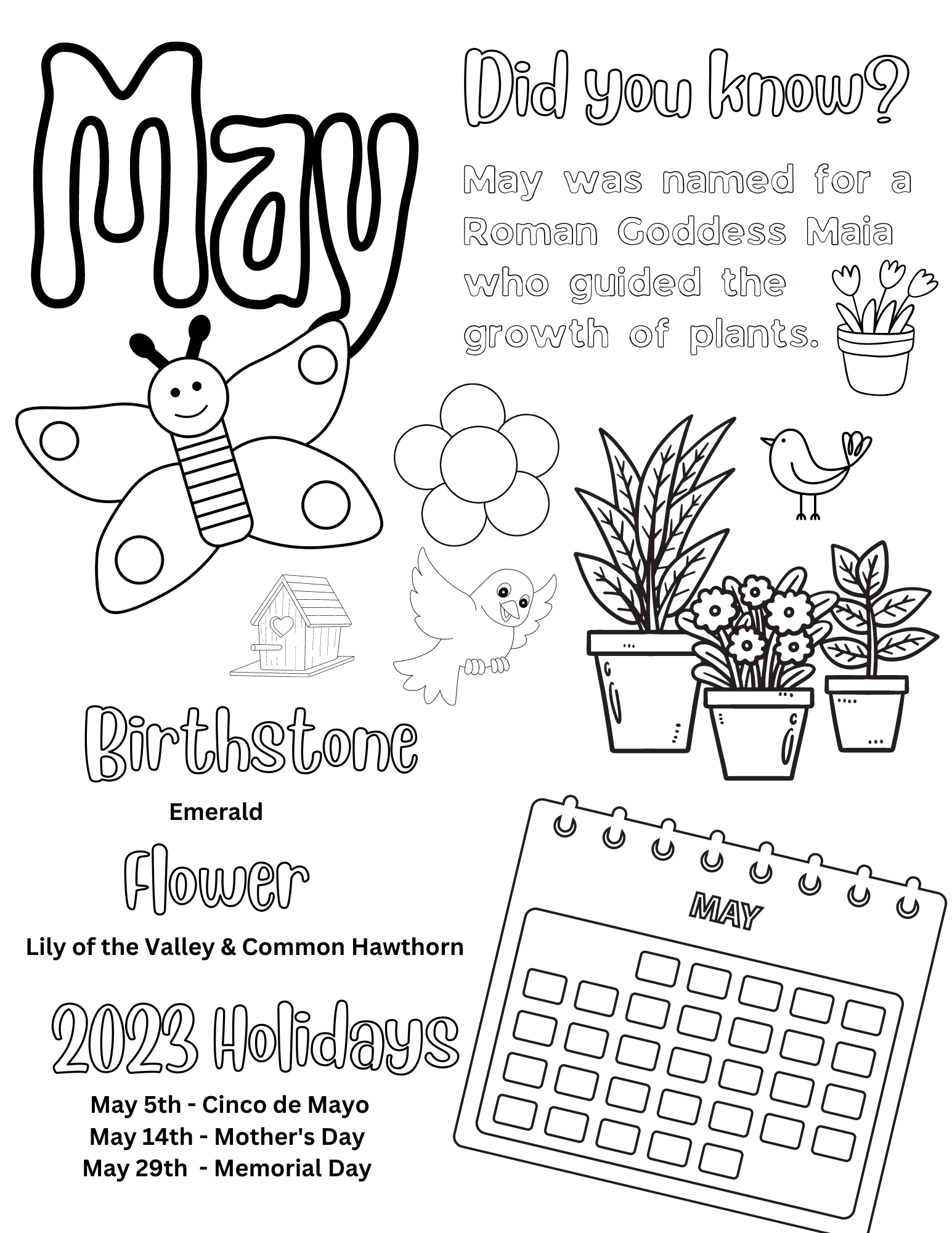 Free Printable May Coloring Pages Two Kids And A Coupon