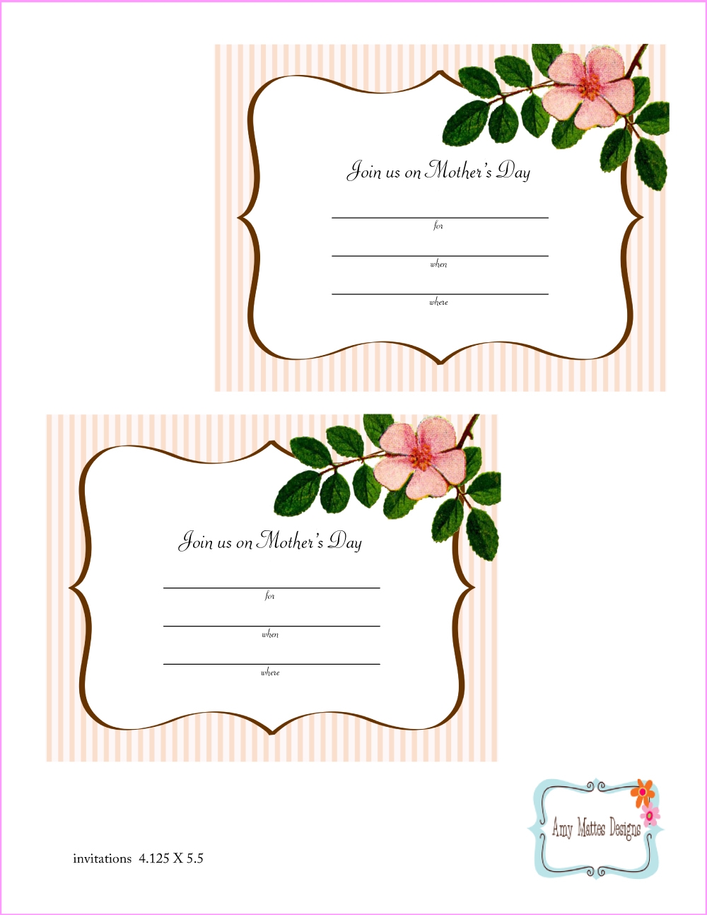 Free Printable Mothers Day Invitation Templates Printable Templates