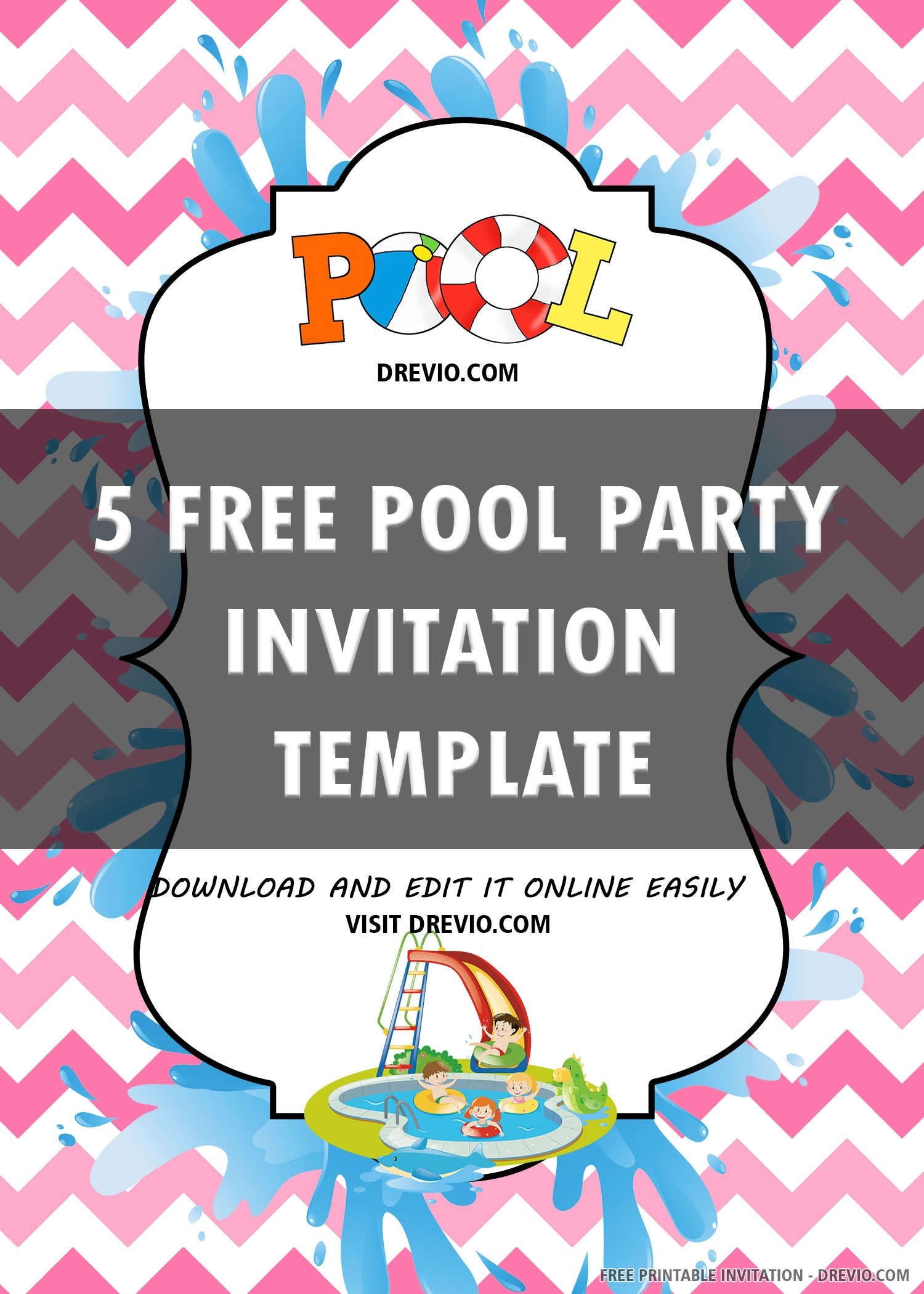 pool party invitation templates