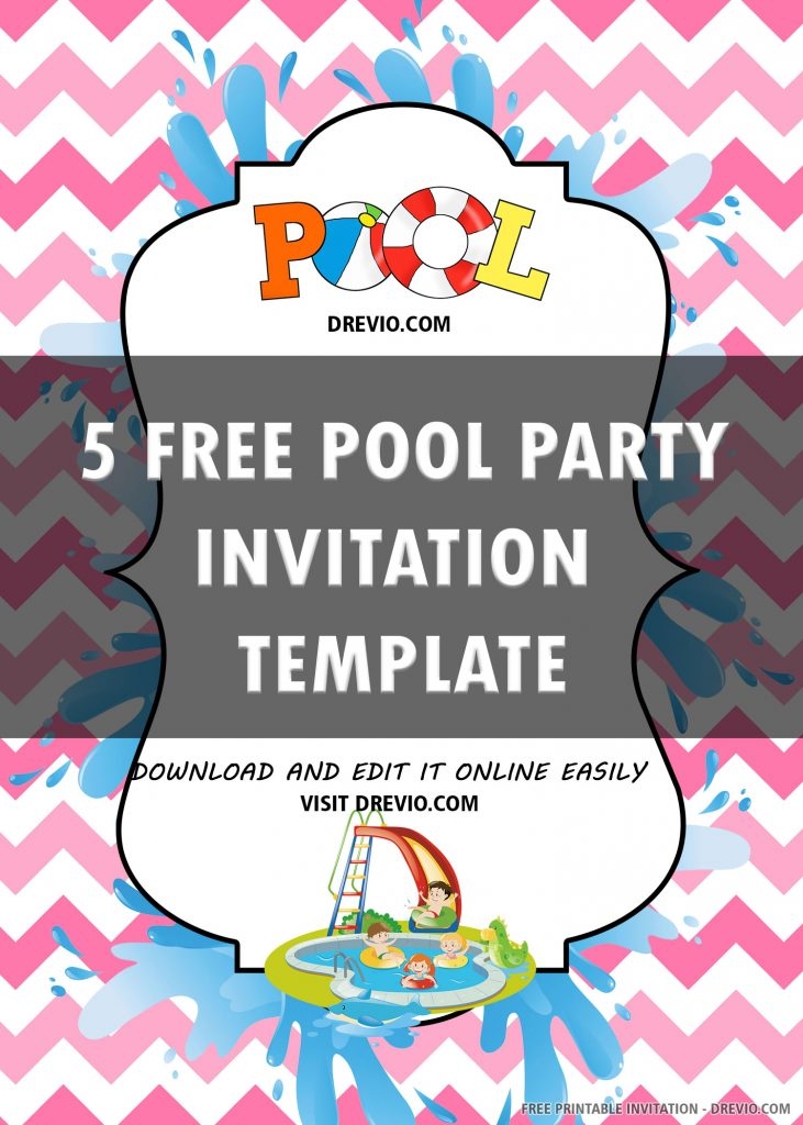Free Printable Pool Party Invitation Templates FREE PRINTABLE 