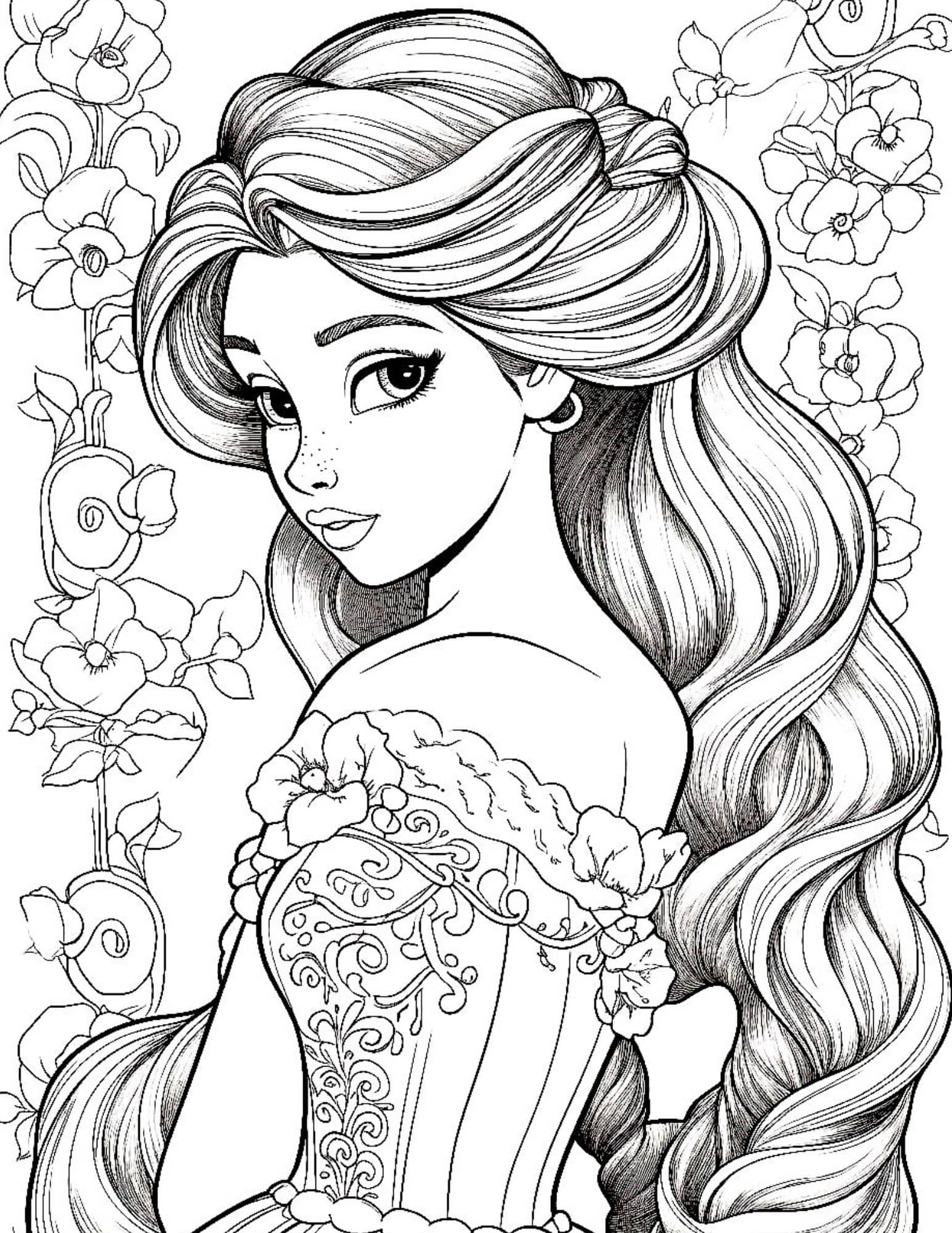 Princess Color Pages Printable